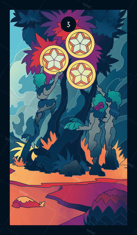 Elemental Strength Tarot – Three of Pentacles