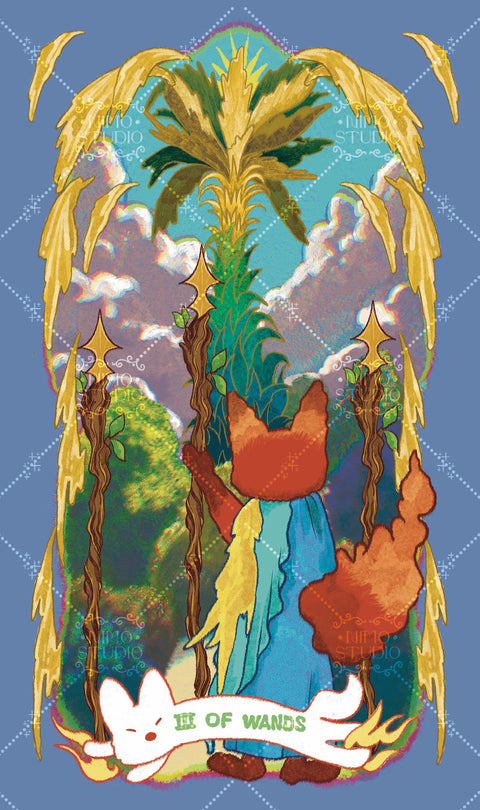 Exotic Flora Tarot – Three of Wands