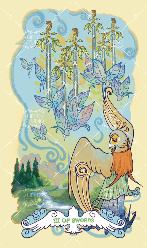 Exotic Flora Tarot – Six of Swords