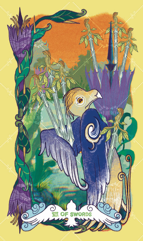Exotic Flora Tarot – Seven of Swords