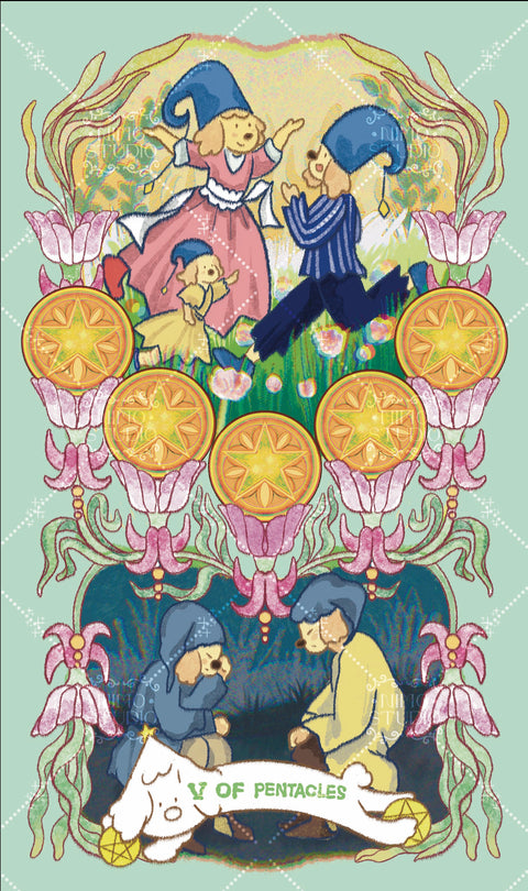 Exotic Flora Tarot – Five of Pentacles