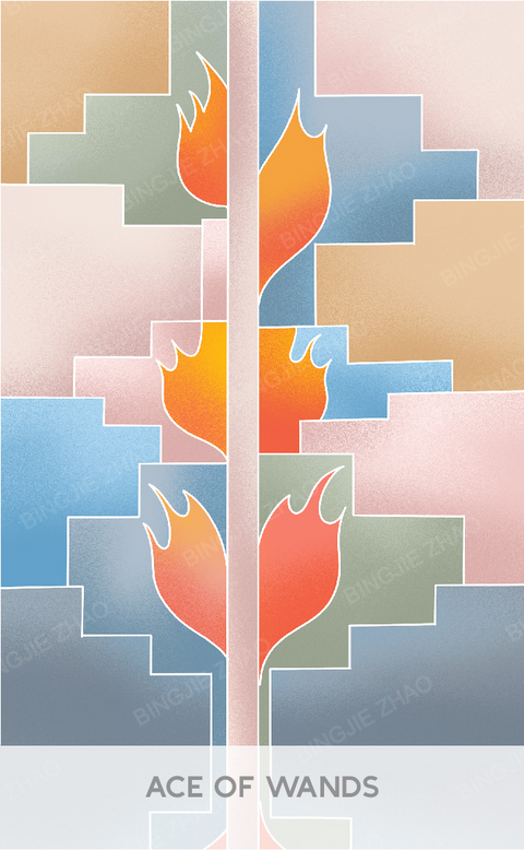 Geometric Dreamland Tarot – Ace of Wands