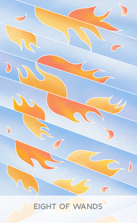 Geometric Dreamland Tarot – Eight of Wands