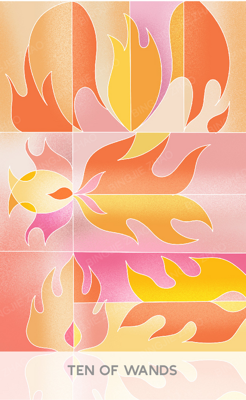 Geometric Dreamland Tarot – Ten of Wands