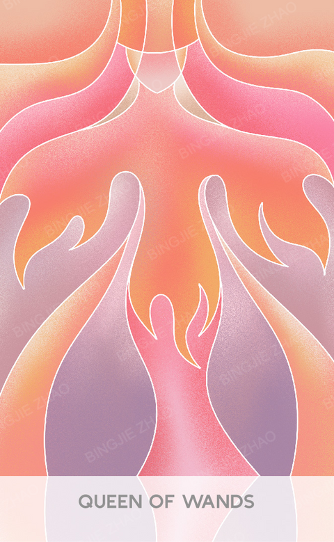 Geometric Dreamland Tarot – Queen of Wands