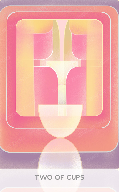Geometric Dreamland Tarot – Two of Cups