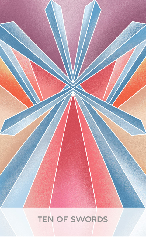 Geometric Dreamland Tarot – Ten of Swords