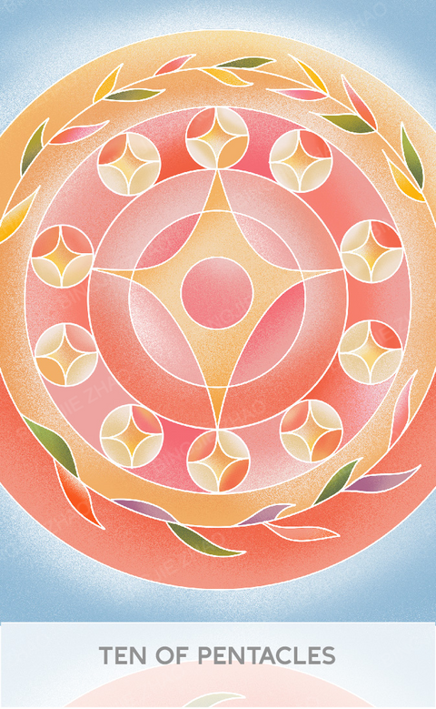 Geometric Dreamland Tarot – Ten of Pentacles