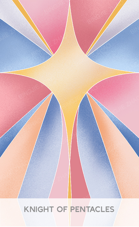 Geometric Dreamland Tarot – Knight of Pentacles