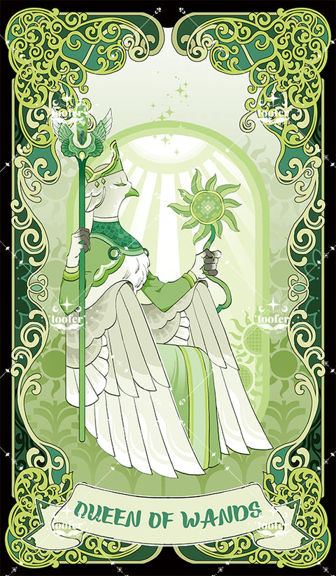 Green Trace Tarot – Queen of Wands