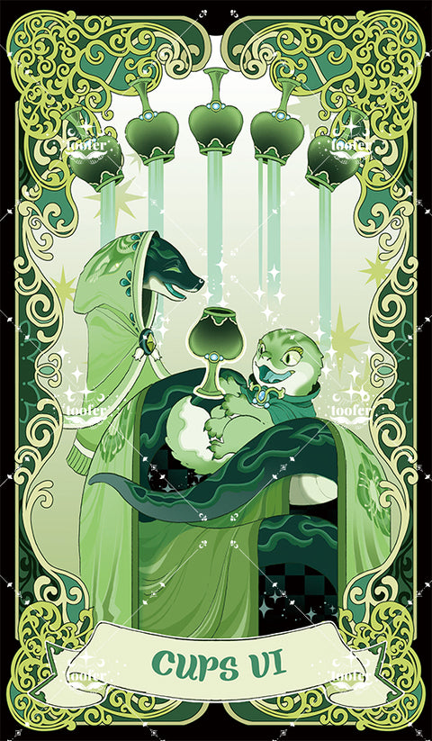 Green Trace Tarot – Six of Cups