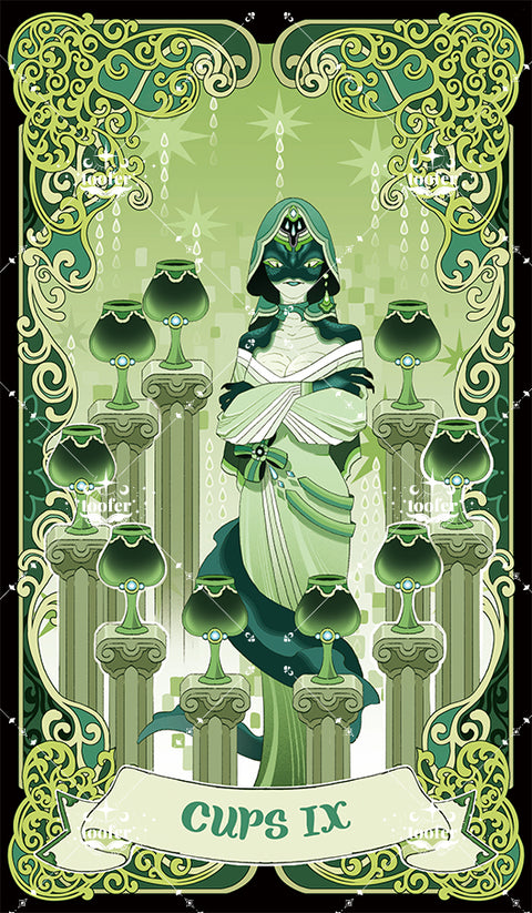 Green Trace Tarot – Nine of Cups