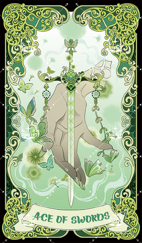 Green Trace Tarot – Ace of Swords