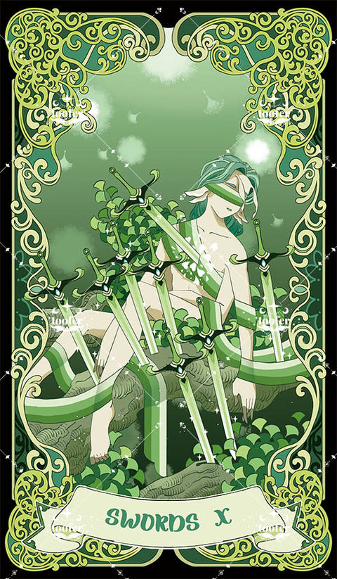 Green Trace Tarot – Ten of Swords