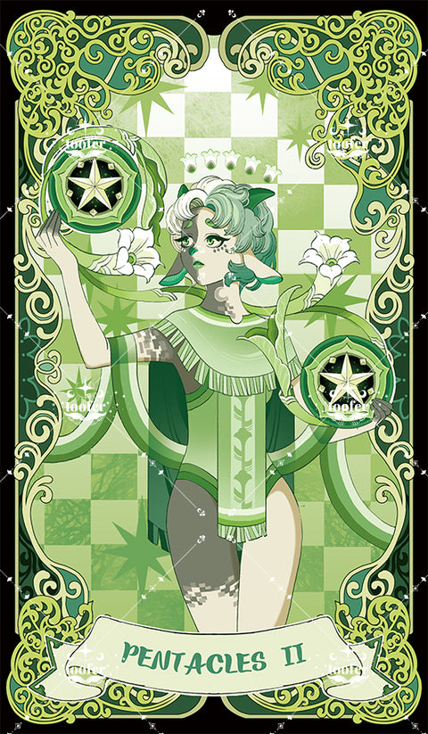 Green Trace Tarot – Two of Pentacles