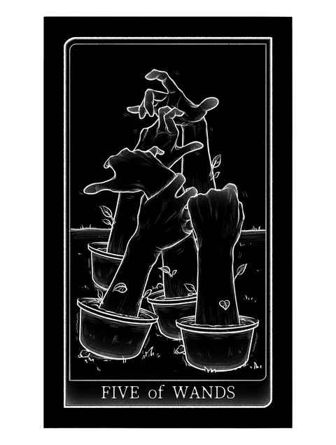 Tarot of Hand – Five of Wands