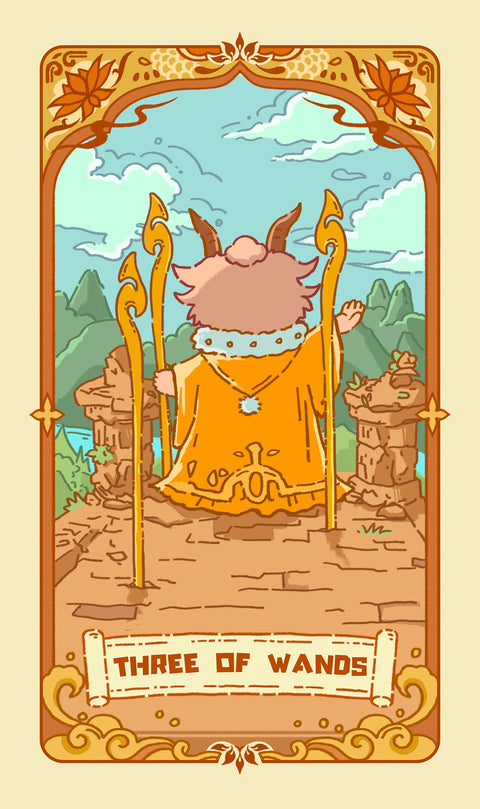Loong's Dream Tarot – Three of Wands