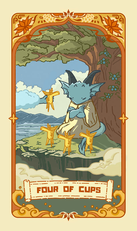 Loong's Dream Tarot – Four of Cups