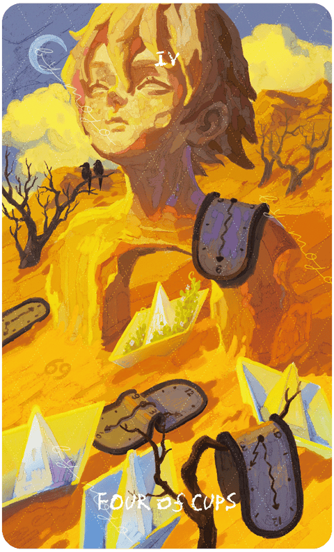 Lux & 78 Nocturnal Veils Tarot – Four of Cups