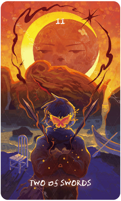 Lux & 78 Nocturnal Veils Tarot – Two of Swords