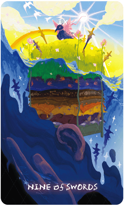 Lux & 78 Nocturnal Veils Tarot – Nine of Swords
