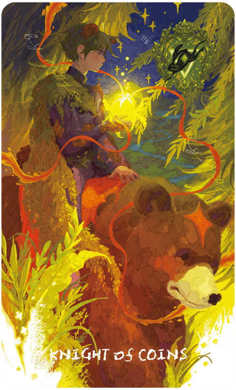 Lux & 78 Nocturnal Veils Tarot – Knight of Coins