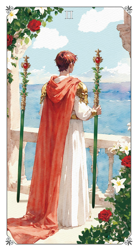 Magna Bloom Tarot – Two of Wands