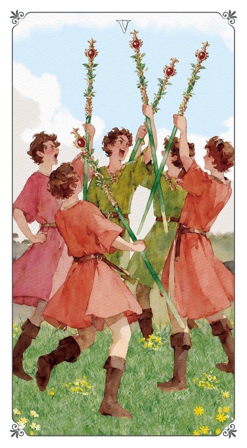 Magna Bloom Tarot – Five of Wands
