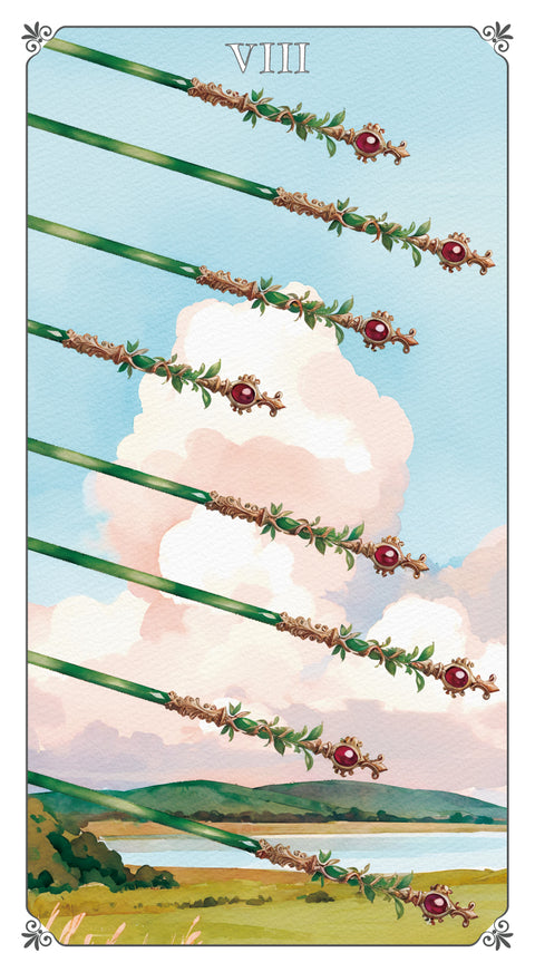 Magna Bloom Tarot – Eight of Wands