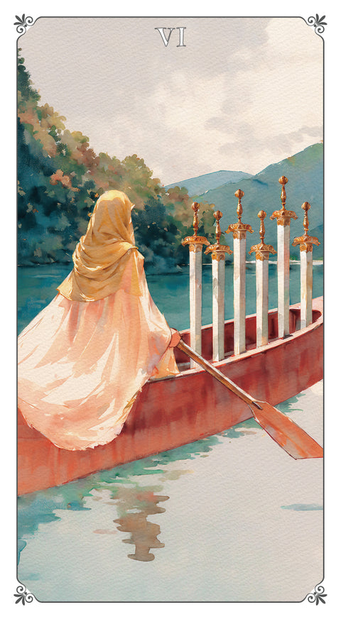 Magna Bloom Tarot – Six of Swords