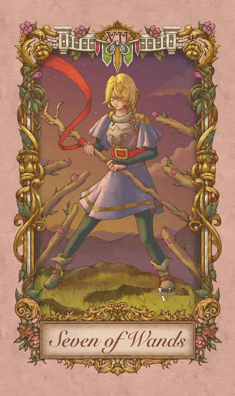 Medieval Secrets Tarot – Seven of Wands