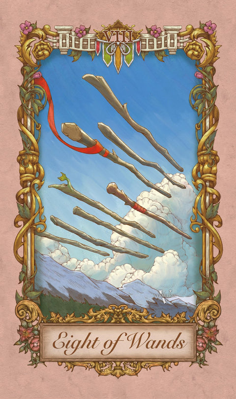 Medieval Secrets Tarot – Eight of Wands
