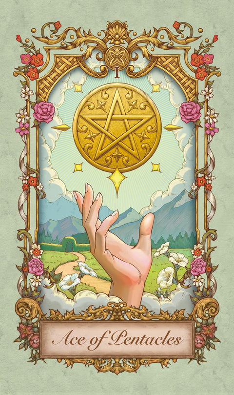 Medieval Secrets Tarot – Ace of Pentacles
