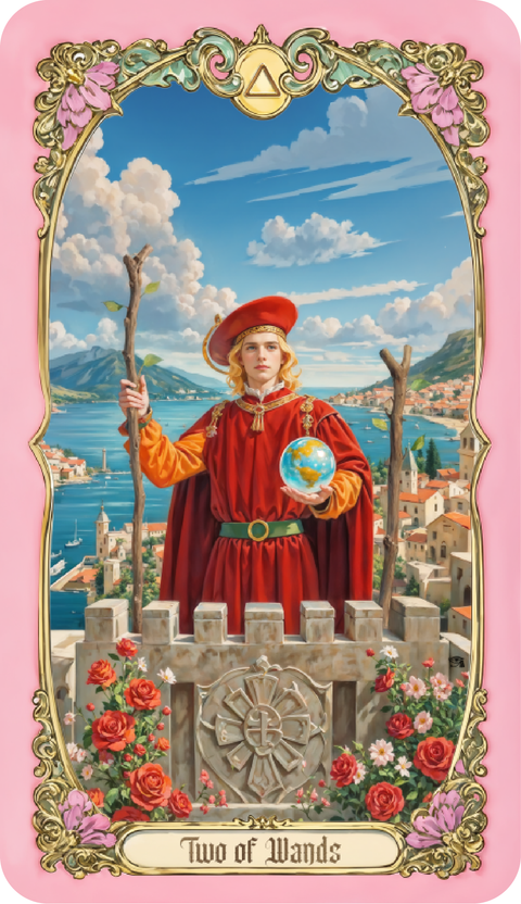 Renaissance Fantasy Tarot – Two of Wands