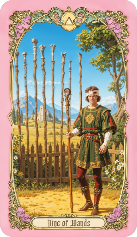 Renaissance Fantasy Tarot – Nine of Wands