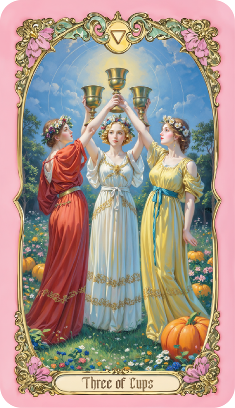 Renaissance Fantasy Tarot – Three of Cups