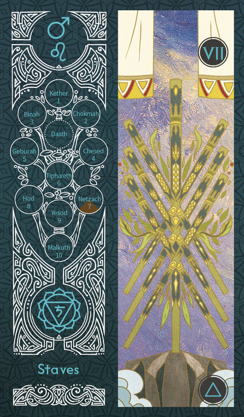 Sambucus Tarot - Marseilles Version – Seven of Staves