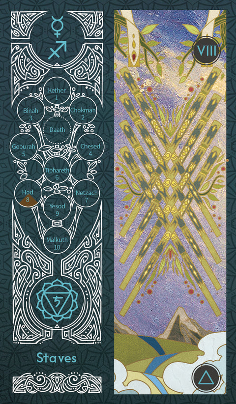Sambucus Tarot - Marseilles Version – Eight of Staves