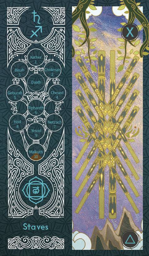 Sambucus Tarot - Marseilles Version – Ten of Staves