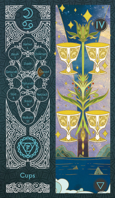 Sambucus Tarot - Marseilles Version – Four of Cups