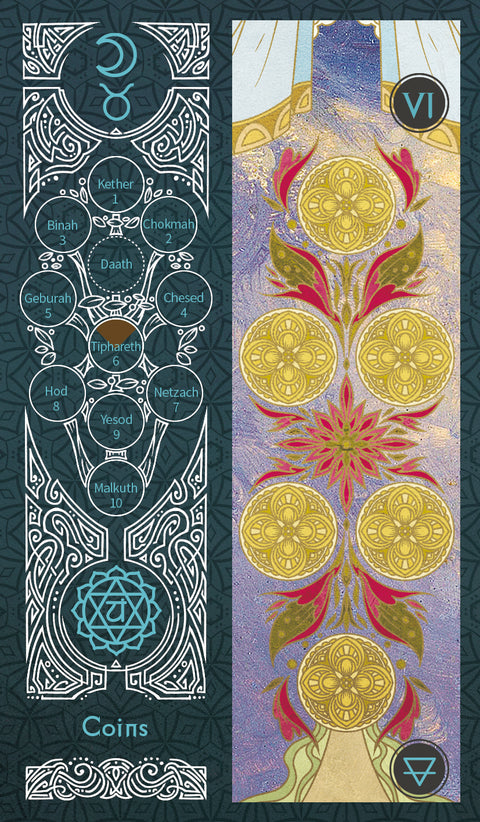 Sambucus Tarot - Marseilles Version – Six of Coins