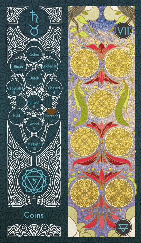 Sambucus Tarot - Marseilles Version – Seven of Coins