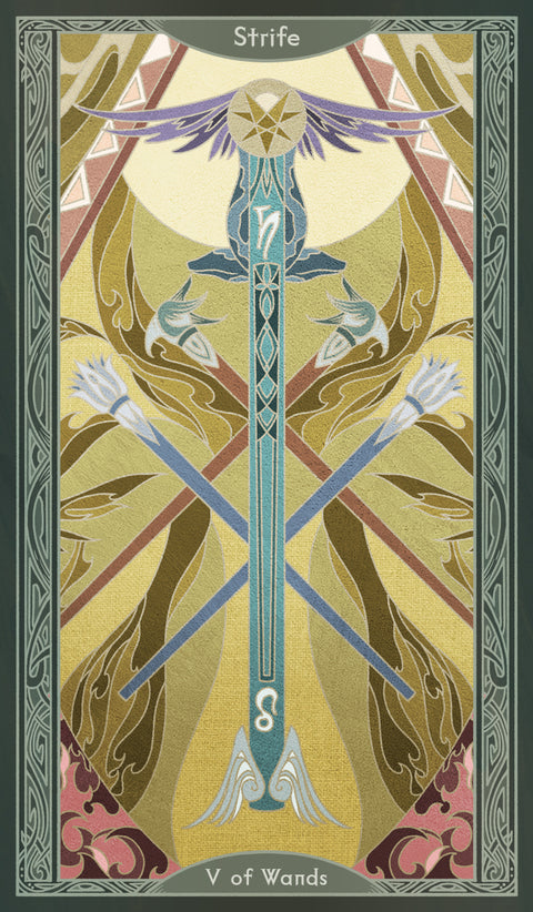Sambucus Tarot - Thoth Version – Five of Wands