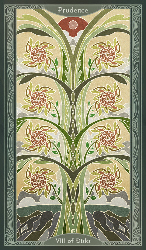 Sambucus Tarot - Thoth Version – Eight of Disks