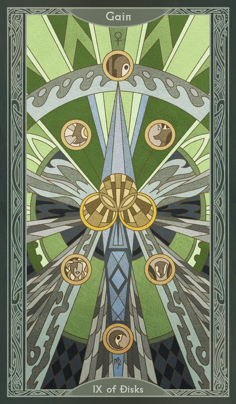 Sambucus Tarot - Thoth Version – Nine of Disks