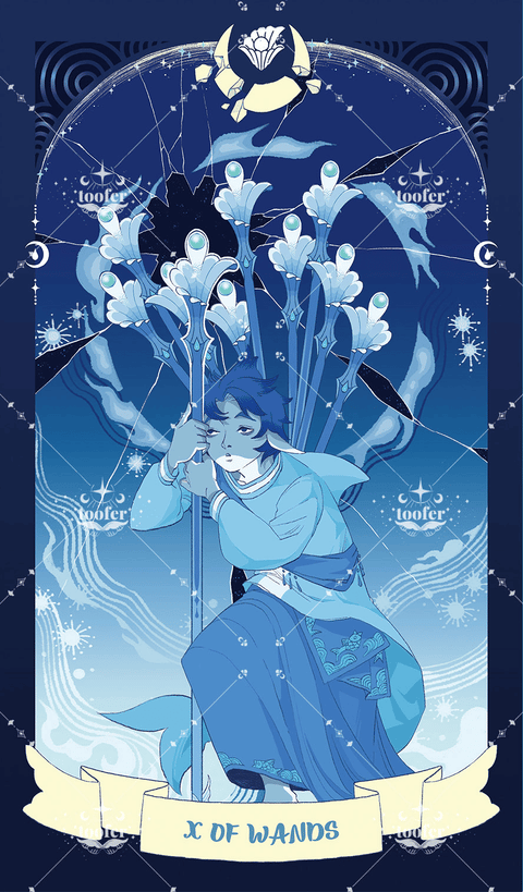 Sea in Moonlight Tarot – Ten of Wands