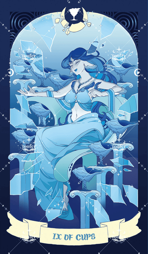 Sea in Moonlight Tarot – Nine of Cups