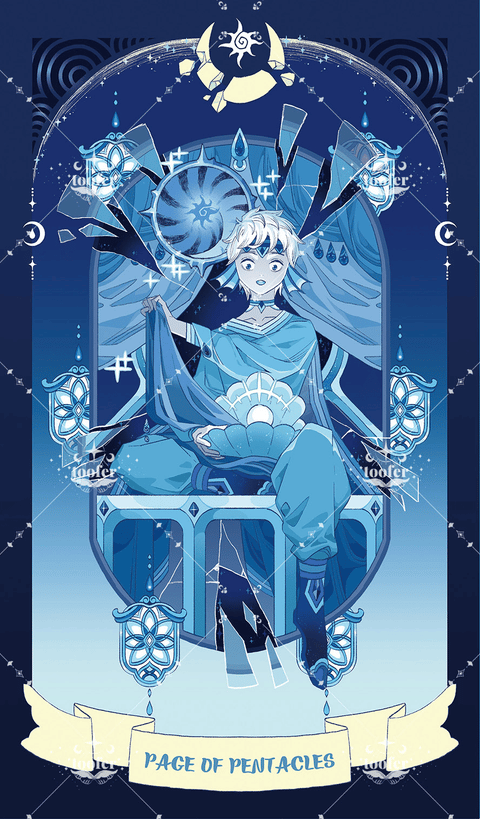 Sea in Moonlight Tarot – Page of Pentacles