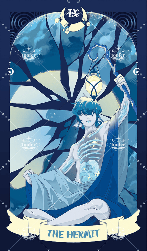 Sea in Moonlight Tarot – The Hermit (substitute)