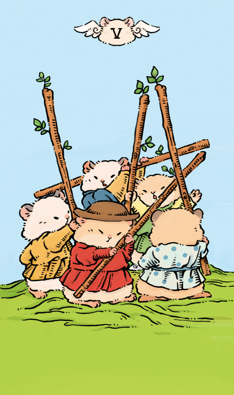 Shushu Tarot – Five of Wands